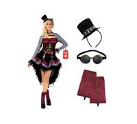 Morph Vestito Steampunk Donna - Costume Abito Steampunk per Carnevale, Halloween e Feste a Tema, Stile Vintage Retro, M