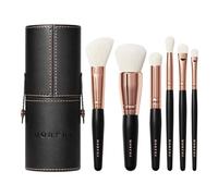 Morphe Rose Away - Set di 6 pennelli da trucco per occhi e viso, realizzati con setole sintetiche e custodia per pennelli da trucco (6 pezzi)