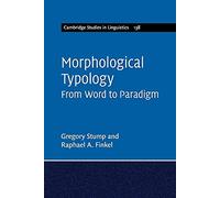 Morphological Typology: From Word to Paradigm