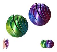 Morphslime 3D Printed Fidget Ball Toy,Gear Liquid Flow Stretchable Ball Toy,Sensation Stress Relief Sphere,Spherical Slider for Anxiety,Twistable Relaxation Flow Solid Toys (Purple-Blue+Yellow-Green)