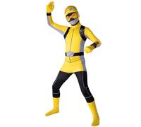 Morphsuits Costume da Power Ranger giallo per bambini, Power Rangers, costume da supereroe per ragazzi e ragazze, taglia M