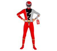 Morphsuits Costume Power Ranger Dino Fury Rosso Bambini, Costume Supereroi Bambini L