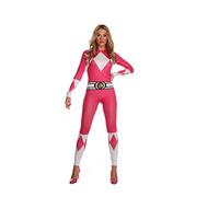 Morphsuits Costume Power Ranger Rosa Adulto - Vestito Supereroe Donna per Halloween, Compleanni e Party., S