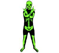 Morphsuits Costume Scheletro Bambini, Tuta Halloween Bambini, L | Tuta Integrale con Cappuccio, Stampa Scheletro Fosforescente, Perfetto per Halloween, Ideale per il Gioco di Ruolo