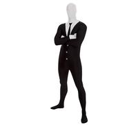 Morphsuits Costume Slenderman Uomo, Costume Halloween Uomo | Tuta Integrale Blu con Cappuccio, Figura Alta e Senza Volto, Chiusura con Zip, Perfetto per Halloween, Ideale per il Cosplay