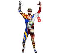 Morphsuits Travestimento, Costume | Tuta Integrale Blu con Cappuccio, Stampa Teschio e Ossa, Chiusura con Zip, Perfetto per Halloween, Ideale per il Cosplay