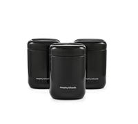 Morphy Richards Set di 3 contenitori da 15,5 x 10 cm, confezione da 3 pezzi in acciaio inox e carbonio resistente, coperchio ermetico, versatile, adatto per tè, caffè, zucchero, pasta, alimenti secchi