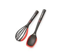 Morphy Richards Set di frusta e cucchiaio solido, utensili in nylon e silicone resistenti al calore | Raschietto integrato, spogliarellista e cucchiaio dosatore | Antiaderente | Lavabile in