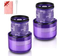Morpilot Filtro per Dyson V11 Serie, Filtro di Ricambio Lavabile per Dyson V11, Dyson SV14 Serie, Dyson V15 Detect, con Spazzola e Panno per la Pulizia, Confezione da 2