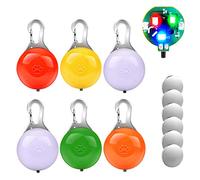 morpilot LED Cane Collare, 6pcs Clip-On Pet Luce per Cani e Gatti, Luci Cane Colorate Impermeabili Sicurezza con Moschettone in Acciaio Inox e 3 modalità Lampeggianti(6 Batterie di Ricambio Incluse)
