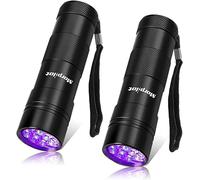 morpilot Luce Nera Portatile a LED UV con 2 Torce, 12 LED a 395 nm, Ideale per Rilevare Urine e Macchie di Animali Domestici i Efficienza Energetica