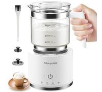 Morpilot Montalatte Elettrico 4 in 1, 500 ml 600 W Emulsionatore di Latte in Vetro Schiuma di Latte Caldo e Freddo Milk Frother per Cappuccino Latte Macchiato