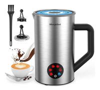 morpilot - Montalatte elettrico 6 in 1 da 350 ml, automatico, in acciaio inox, scalda latte, cioccolata calda, schiumalatte per caffè e latte