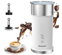 Morpilot Montalatte Elettrico, Milk Frother Automatico 4 in 1 con Schiuma Calda e Fredda, Latte Caldo, Capacità 115 ml/240 ml, per Cappuccino e Latte Macchiato, Bianco