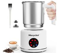 Morpilot Montalatte Elettrico, Milk Frother in Acciaio Inossidabile, 6 in 1 Funzione, Capacità 250ml Cappuccino o 500 ml Latte Caldo, Design Diviso, Bianco