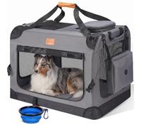 Morpilot Trasportino per gatti grandi e cuccioli fino a 32 kg, con cerniere di sicurezza, pieghevole, per il trasporto di gatti e cani, per andare al veterinario, 41x58x58cm, Grigio Fumo(XL)