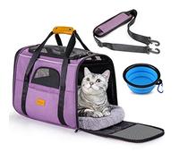 Morpilot Trasportino per gatti grandi e cuccioli fino a 7 kg, con cerniere di sicurezza, pieghevole, per il trasporto di gatti e cani, per andare al veterinario, 44x31x34cm, Viola chiaro
