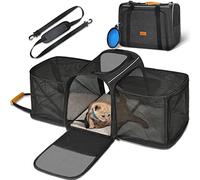 Morpilot Trasportino per gatti grandi e cuccioli fino a 7 kg, con cerniere di sicurezza, pieghevole, per il trasporto di gatti e cani, per andare al veterinario, 45x33x36cm, Grigio Espandibile