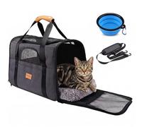 Morpilot Trasportino per gatti grandi e cuccioli fino a 9 kg, con cerniere di sicurezza, pieghevole, per il trasporto di gatti e cani, per andare al veterinario, 47x32x36cm, grigiastro