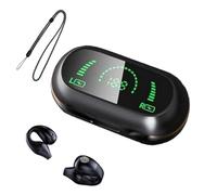 Morrat Cuffie con clip per l'orecchio 2025 nuove cuffie wireless a conduzione ossea cuffie intelligenti con impronte digitali touch Bluetooth Sport Headset V5.2 con display intelligente LED (nero