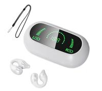 Morrat Cuffie con clip per l'orecchio 2025 nuove cuffie wireless a conduzione ossea cuffie intelligenti con impronte digitali touch Bluetooth Sport Headset V5.2 con display intelligente LED (nero