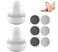 Morrat Foot Grinder, Electric Foot Callus Remover, Automatic Electric Foot Grinder Skin Hard Rupture Trimmer Dead Skin, with Built-in Vacuum/ 2 Grinding Heads (2+6)