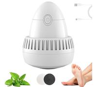 Morrat Foot Grinder, Morrat Electric Foot Grinder, Wireless Portable ElectricFoots Grinders, with Vacuum Adsorption, 2 Speed Levels & 2 Grinding Heads, for Dead, Dry Skin (Grinder+2 Replace Head)
