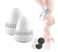 Morrat Foot Grinder, Wireless Portable Electric Foot Grinder 2 Speed Levels with 2 Grinding Heads for Dead Hard Cracked Dry Skin(2 pcs)