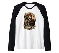 Morrigan Raven Dea della Guerra Mitologia celtica Arte Maglia con Maniche Raglan
