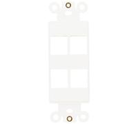 Morris 88118 decorative Datacomm Frame for Keystone jack and Modular Inserts, 4 porte, bianco