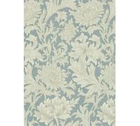 Morris & Co Carta da parati Chrysanthemum Toile - China Blue/ Cream