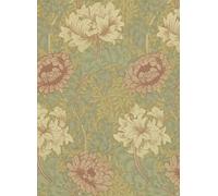 Morris & Co Carta da parati Chrysanthemum Toile - Pink/ Yellow/ Green