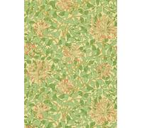 Morris & Co Carta da parati Honeysuckle - Green/ Beige/ Pink