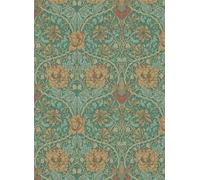 Morris & Co Carta da parati Honeysuckle & Tulip - Emerald/ Russet