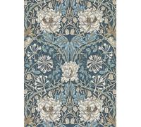Morris & Co Carta da parati Honeysuckle & Tulip - Woad/ Thyme