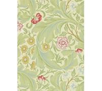 Morris & Co Carta da parati Leicester - Green/ Coral