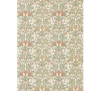 Morris & Co Carta da parati Oak & Blossom - Chestnut/ Primrose