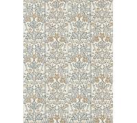 Morris & Co Carta da parati Oak & Blossom - Mineral Blue/ Linen