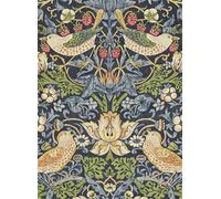 Morris & Co Carta da parati Strawberry Thief - Indigo/ Mineral