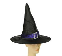 Morris Elegante Strega Viola Nero Cappello Adulto Halloween Accessorio Costume