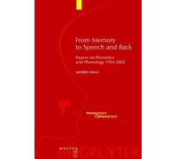 Morris Halle From Memory to Speech and Back (Copertina rigida)