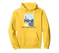 Morris Island Lighthouse Whimsy Sea Gulls Sail Boat Beach Felpa con Cappuccio