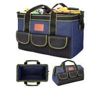 MORROWIND Borsa Portautensili da 31 cm con Base Impermeabile Strutturata, Organizzatore a Bocca Larga con Tasche Multiple per Elettricisti, Falegnami, Meccanici e Progetti Fai-da-Te, Blu