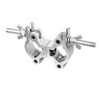 Morsa a doppio tubo per illuminazione da palco, supporto per traverse a doppia testa da 35-45 mm, giunto girevole in alluminio, capacità di carico 80 kg, 1 confezione