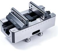 Morsa autocentrante di precisione per fresatura CNC, serraggio 6-160 mm, modello H77-160, ganasce in acciaio temprato. Serraggio preciso.