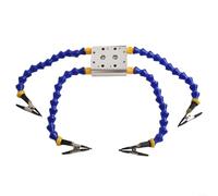 Morsa da banco con 1-6 bracci flessibili per saldatura PCB e supporto per saldatore, base in lega di alluminio con sei fori di montaggio e punte resistenti al calore (4 bracci)