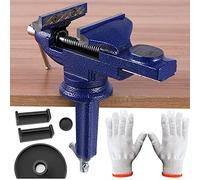 Morsa da Banco da Lavoro con Base Girevole 360 °, Morsa da Banco Professionale Falegname Larghezza Ganasce 80mm, Morsa da Banco Girevole, Morsa da Tavolo in Acciaio Fuso