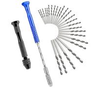 Morsa di precisione con mandrino a cambio rapido, set di 27 punte per trapano a mano, mini punte elicoidali con custodia, strumenti per modellismo per artigianato, metallo, plastica, legno