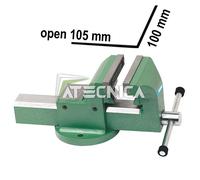 Morsa da banco FERVI 0591/100 con cuscinetto su vite e ganascia stringitubo