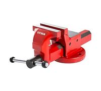 Morsa parallela STIER, apertura 125 mm, dimensioni 100 mm, morsa con ampia superficie dell’incudine, elevata forza di serraggio, incl. materiale di fissaggio e ganasce stringitubo